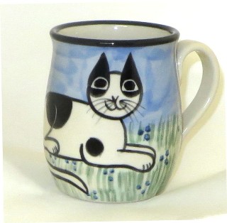 Cat Lying Black & White -Deluxe Mug
